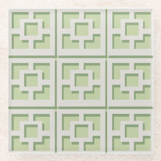 Retro Green Trellis Untersetzer (Vorderseite)