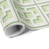 Retro Green Trellis Wrapping Paper Geschenkpapier (Rolleneckpunkt)