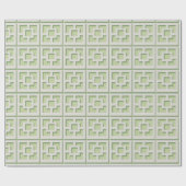 Retro Green Trellis Wrapping Paper Geschenkpapier (Flach)