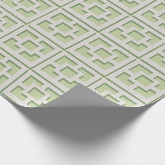 Retro Green Trellis Wrapping Paper Geschenkpapier (Ecke)