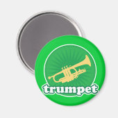 Retro Green Trumpet Music Gift Magnet (Vorderseite/Rückseite)