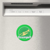 Retro Green Trumpet Music Gift Magnet (In Situ (Geschirrspüler))