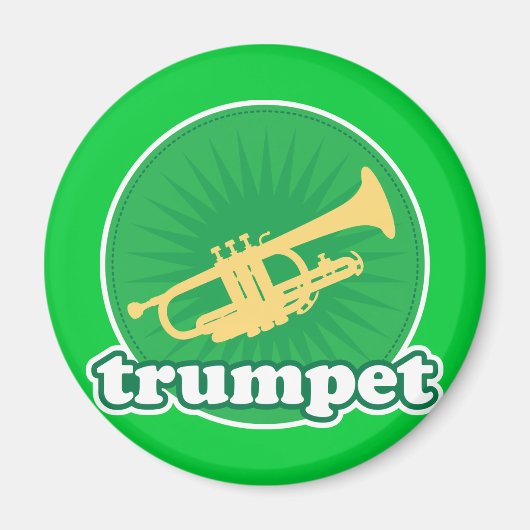 Retro Green Trumpet Music Gift Magnet (Vorne)