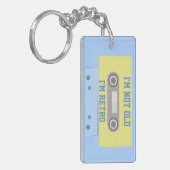 Retro Green und Blue Cassette Tape  Schlüsselanhänger (Vorderseite links)