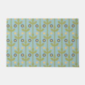 Retro Green und Blue Niedlich Folksfloral Muster Fußmatte (Vorderseite)