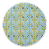 Retro Green und Blue Niedlich Folksfloral Muster Keramikknauf (Vorderseite)