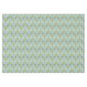 Retro Green und Blue Niedlich Folksfloral Muster Tischdecke (Vorderseite (Horizontal))