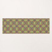 Retro Green und Orange Abstrakt Floral Muster Yogamatte (Rückseite (Horizontal))