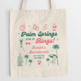 Retro Green und Pink Palm Spring Bachelorette Tragetasche
