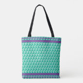 Retro Green Water Pattern Canoe Otter Individuelle Tasche (Rückseite)