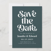 Retro Green Wedding Save The Date (Vorderseite)