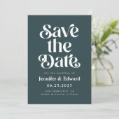 Retro Green Wedding Save The Date (Stehend Vorderseite)