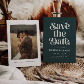 Retro Green Wedding Save The Date