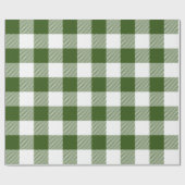 Retro Green White Christmas New Year Tartan Karier Geschenkpapier (Flach)