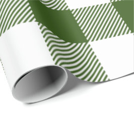 Retro Green White Christmas New Year Tartan Karier Geschenkpapier