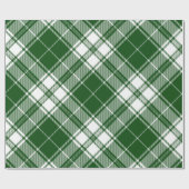Retro Green White Christmas New Year Tartan Karier Geschenkpapier (Flach)