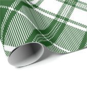 Retro Green White Christmas New Year Tartan Karier Geschenkpapier (Rolleneckpunkt)