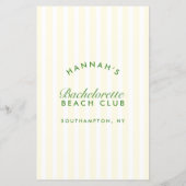 Retro Green & Yellow Bachelorette Bingo Game (Rückseite)