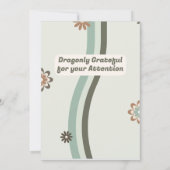 Retro Green Yellow Pastel Baby Dragon Geburtstag Einladung (Rückseite)