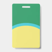 Retro Green Yellow Round-ID-Foto Ausweis (Rückseite)