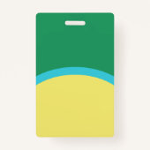 Retro Green Yellow Round-ID-Foto Ausweis (Rückseite)