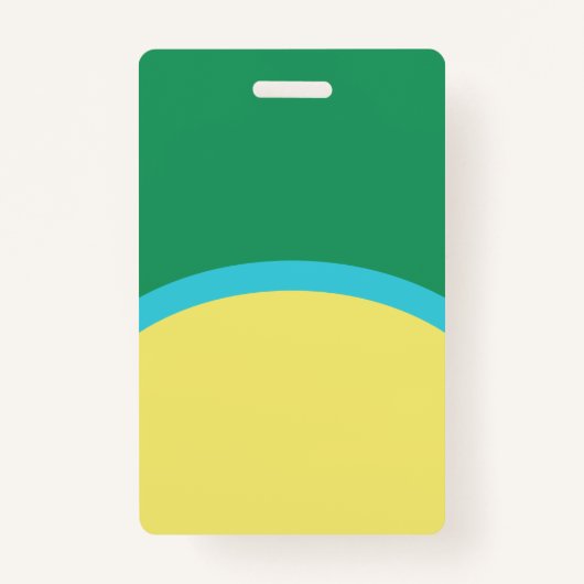 Retro Green Yellow Round-ID-Foto Ausweis (Rückseite)