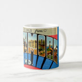 Retro Greeting from Baltimore Mug Kaffeetasse (VorderseiteRechts)