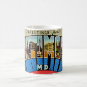 Retro Greeting from Baltimore Mug Kaffeetasse (Mittel)