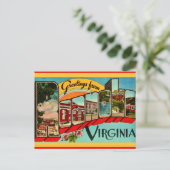 Retro Greetings From Roanoke, VA Postkarte (Stehend Vorderseite)