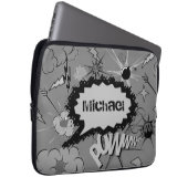 Retro Grey Custom Comic Book Pattern Personalised Laptopschutzhülle (Vorne Rechts)