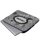 Retro Grey Custom Comic Book Pattern Personalised Laptopschutzhülle (Vorne Knopf)