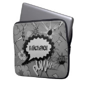 Retro Grey Custom Comic Book Pattern Personalised Laptopschutzhülle (Vorderseite Links)