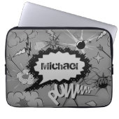Retro Grey Custom Comic Book Pattern Personalised Laptopschutzhülle (Vorderseite)