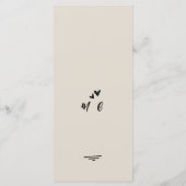 Retro Grey Hand Drawn Illustrated Wedding  Menükarte (Rückseite)