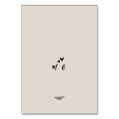 Retro Grey Hand Drawn Illustrated Wedding Tischnummer (Rückseite)