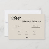 Retro Grey Hand Written Scribble Wedding RSVP  Karte (Vorderseite)