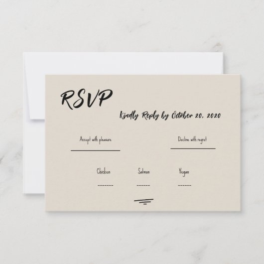 Retro Grey Hand Written Scribble Wedding RSVP  Karte (Vorderseite)