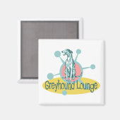 Retro Greyhound Lounge Magnet (Vorderseite/Rückseite)