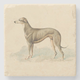 Retro Greyhound Whippet Print Steinuntersetzer