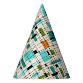 Retro Grid and Sternexplosionen Party Hat Partyhütchen (Links)