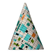 Retro Grid and Sternexplosionen Party Hat Partyhütchen (Rechts)