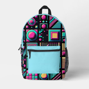 Retro-Grid-Burst Bedruckter Rucksack