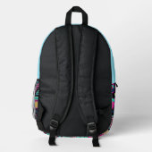 Retro-Grid-Burst Bedruckter Rucksack (Rückseite)