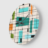 Retro Grid & Starbursts Acrylic Wall Clock Große Wanduhr (Winkel)