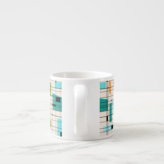 Retro Grid & Sternexplosionen Espresso Tasse (Rückseite)