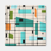 Retro Grid & Sternexplosionen Magnet (Vorne)