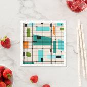Retro Grid & Sternexplosionen Papier Napkins Serviette (Beispiel)
