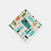 Retro Grid & Sternexplosionen Papier Napkins Serviette (Ecke)