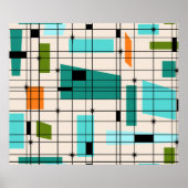 Retro Grid & Sternexplosionen Poster (Vorne)