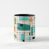 Retro Grid & Sternexplosionen Ringer Tasse (Zentrum)